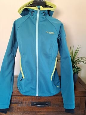 Columbia Titanium Jacket Women's Size Medium Casual Omni Heat Teal Green Outdoor